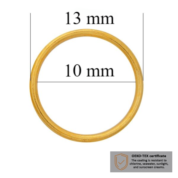 BH Ringe für Bademode 10 mm in der Farbe Glänzendes Gold  1000 stk  - Zertifiziert für Salzbeständigkeit