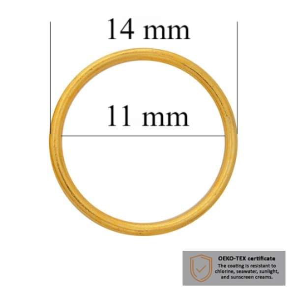 BH Ringe für Bademode 11 mm in der Farbe Glänzendes Gold  1000 stk  - Zertifiziert für Salzbeständigkeit