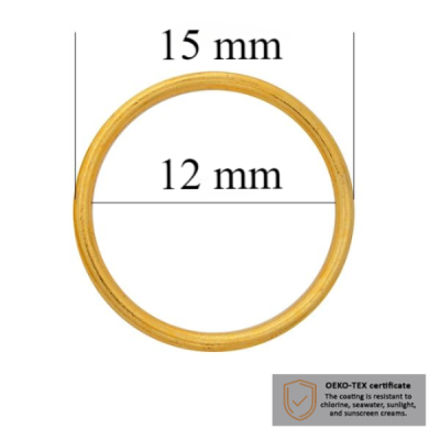 BH Ringe für Bademode 12 mm in der Farbe Glänzendes Gold  10000 stk  - Zertifiziert für Salzbeständigkeit
