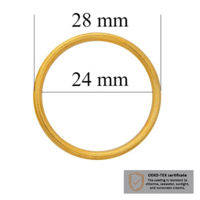 BH Ringe für Bademode 24 mm in der Farbe Glänzendes Gold  1000 stk  - Zertifiziert für Salzbeständigkeit