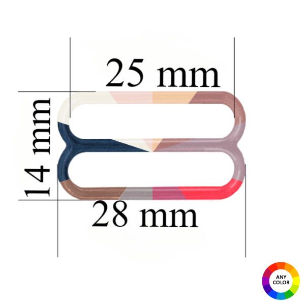 Regulatori siksnām 25 mm ar krāsu, kas atbilst auduma tonim - 10000 gabali