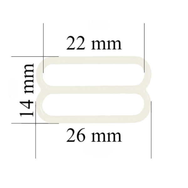 Metallversteller für Riemen 22 mm Dämmerungsweiß 800 Stk