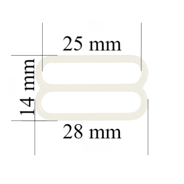 Curseur de soutien-gorge en métal pour bretelles de 25 mm Whisper blanc 800 pcs