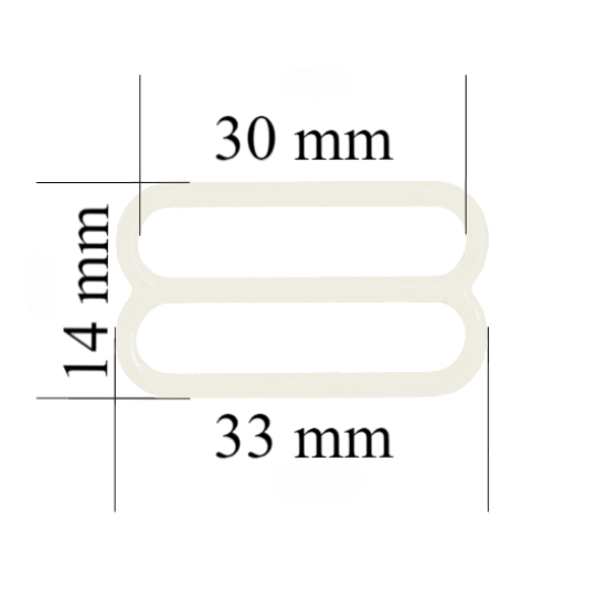 Cursore reggiseno in metallo per spalline da 30 mm Whisper bianco 800 pz.