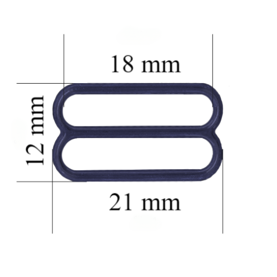 Regulador metálico para tirante de lencería 18 mm Azul oscuro 800 ud