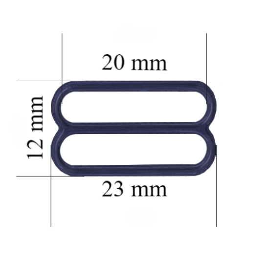 Regulador metálico para tirante de lencería 20 mm Azul oscuro 800 ud