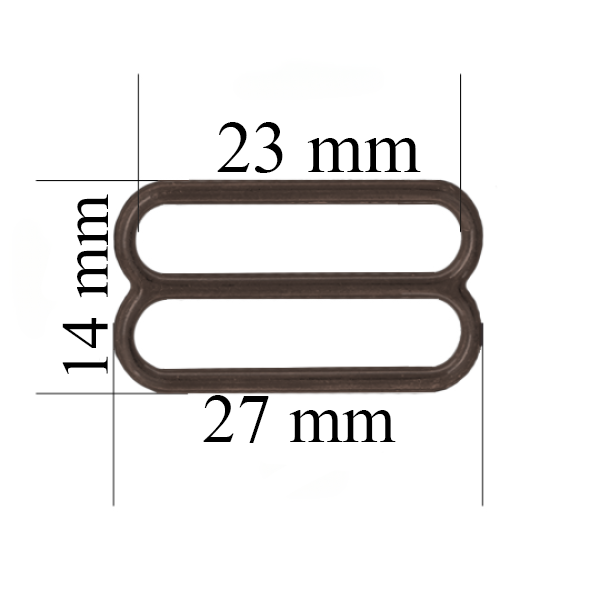 Metallversteller für Riemen 23 mm Schokoladenbraun 800 Stk
