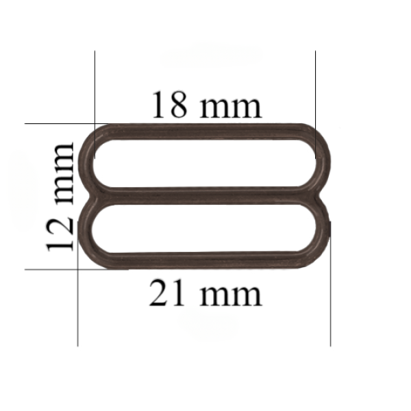 Metallversteller für Riemen 18 mm Schokoladenbraun 800 Stk