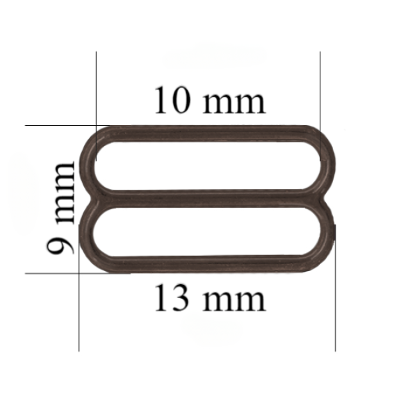 Metalowe regulatory do bielizny 10 mm Czekoladowy brąz 800 szt