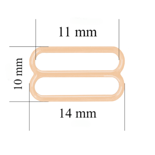 Curseur de soutien-gorge en métal pour bretelles 11 mm Beige 800 pcs