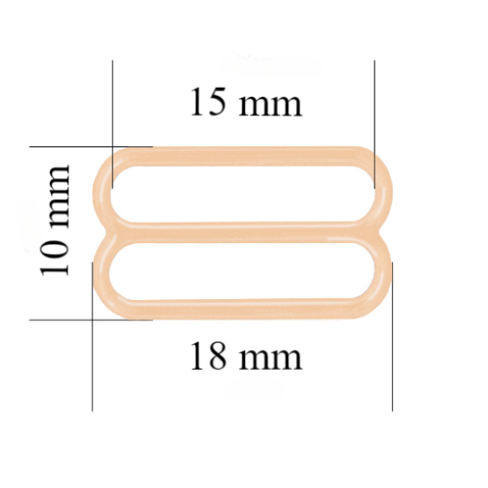 Regulador metálico para tirante de lencería 15 mm Beige 800 ud