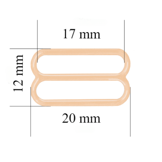 Cursore reggiseno in metallo per spalline da 17 mm Beige 800 pz