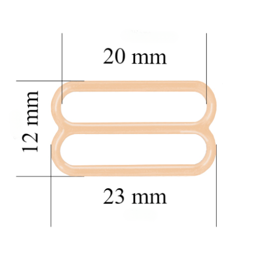 Metal bra slider for 20 mm straps Beige 800 pcs