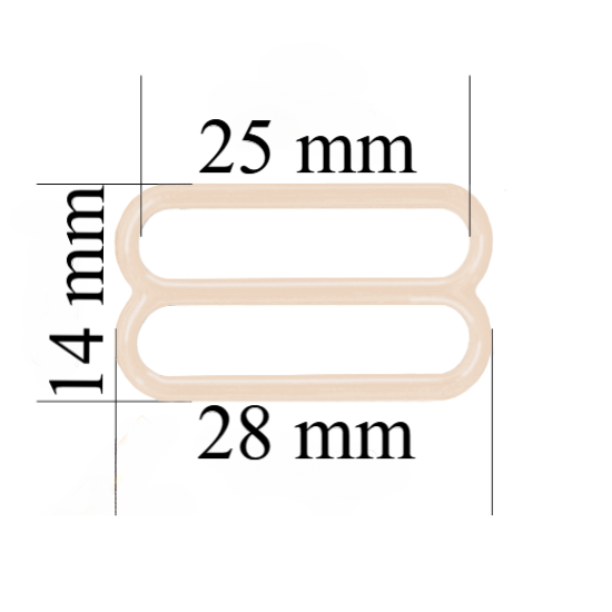 Curseur de soutien-gorge en métal pour bretelles 25 mm Jasmine 800 pcs