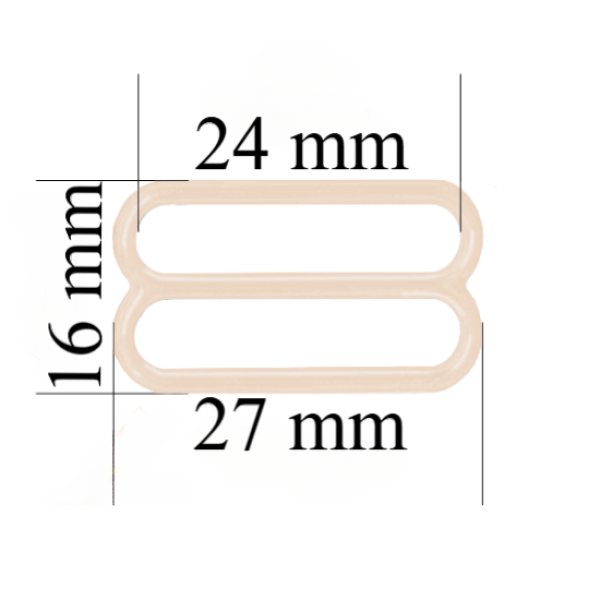 Curseur de soutien-gorge en métal pour bretelles 24 mm Jasmine 800 pcs