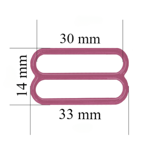 Cursore reggiseno in metallo per spalline da 30 mm Rosa rubino 800 pz