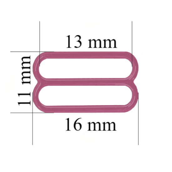Metal bra slider for 13 mm straps Pink ruby 800 pcs