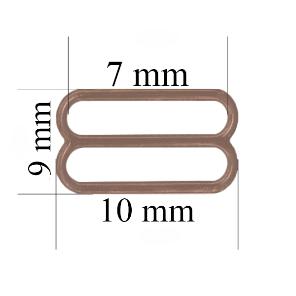 Cursore reggiseno in metallo per spalline da 7 mm Peppercorn 800 pz.