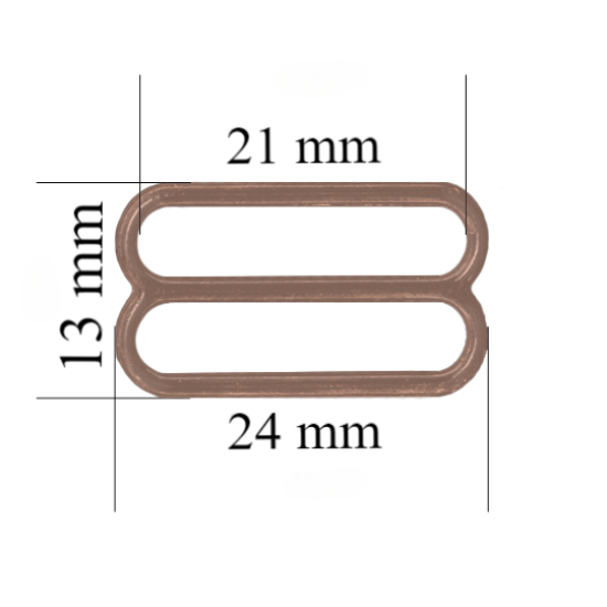 Metalowe regulatory do bielizny 21 mm Pieprzowe 800 szt