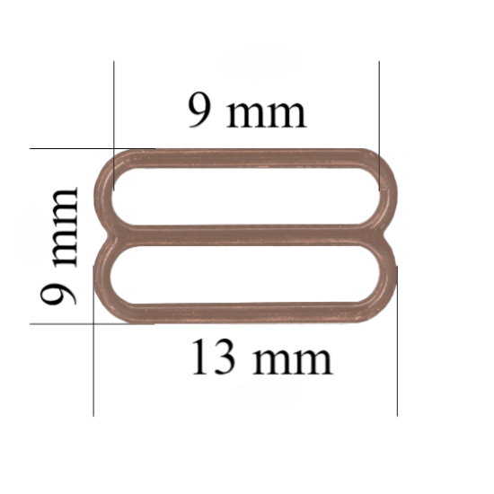 Cursore reggiseno in metallo per spalline da 9 mm Peppercorn 800 pz.