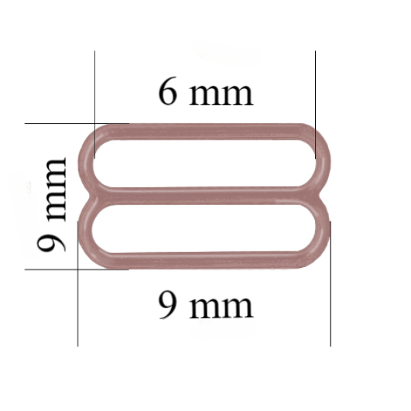 Curseur de soutien-gorge en métal pour bretelles de 6 mm Café rose 800 pcs