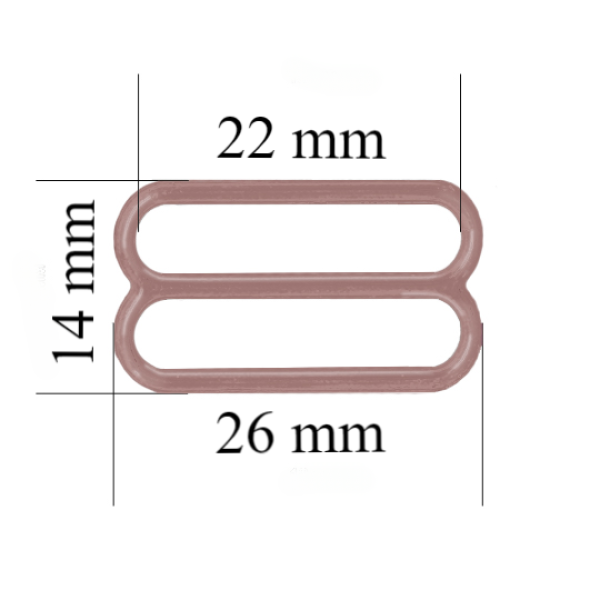 Metallversteller für Riemen 22 mm Kaffeerosa 800 Stk