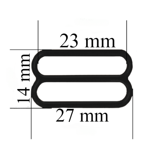 Metalowe regulatory do bielizny 23 mm Czarne 1000 szt