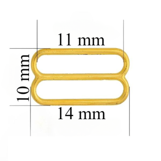 Metall-BH-Schieber für 11 mm Träger Glänzendes Gold 1000 Stk