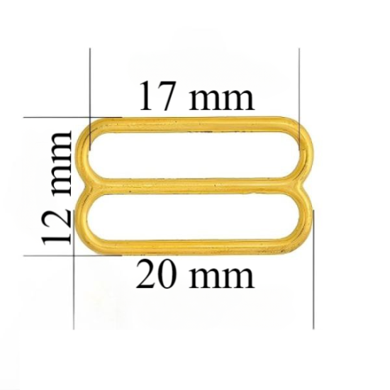 Metallversteller für Riemen 17 mm Glänzendes Gold 1000 Stk