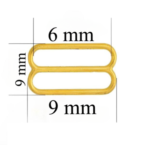 Metall-BH-Schieber für 6 mm Träger Glänzendes Gold 1000 Stk