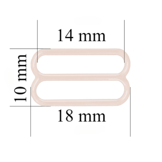 Metal bra slider for 14 mm straps Silver Peony 800 pcs