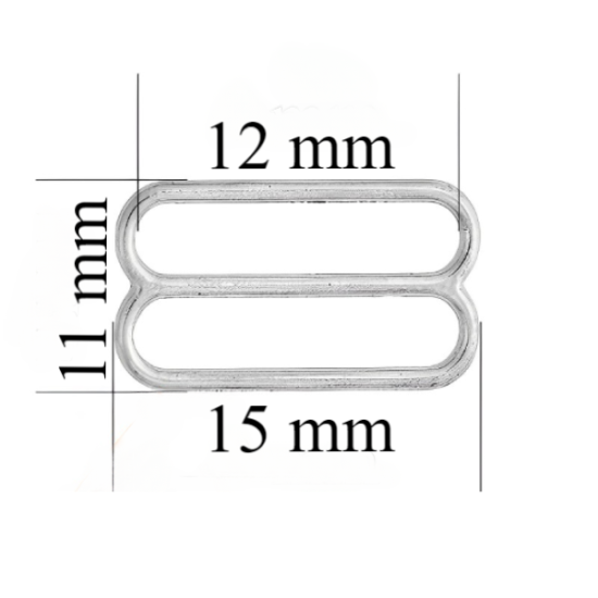 Metall-BH-Schieber für 12 mm Träger Silber 1000 Stk