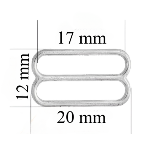 Metallversteller für Riemen 17 mm Silber 1000 Stk