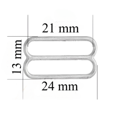 Metal bra sliders for 21 mm straps Silver 1000 pcs