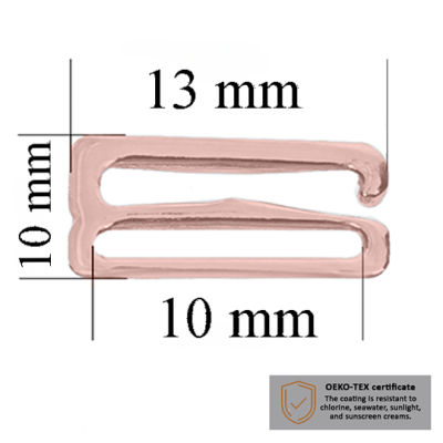 Hooks for swimwear 10 mm in the color Rose Gold 10000 pcs – Certified for Salt Resistance