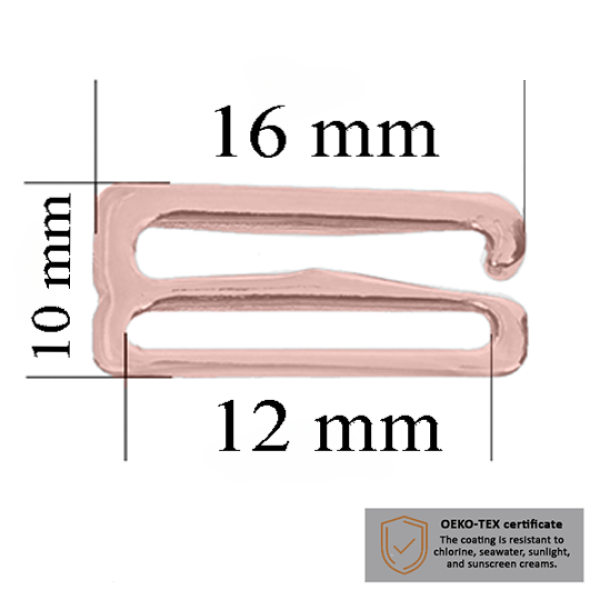 BH-Haken für Bademode 12 mm in der Farbe Roségold 10000 stk – Zertifiziert für Salzbeständigkeit