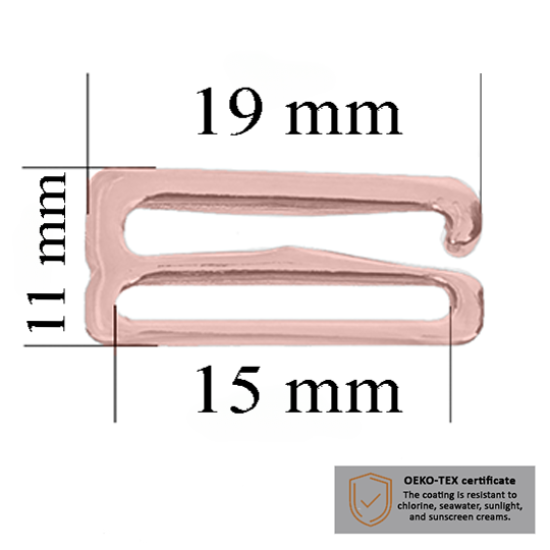 BH-Haken für Bademode 15 mm in der Farbe Roségold 10000 stk – Zertifiziert für Salzbeständigkeit