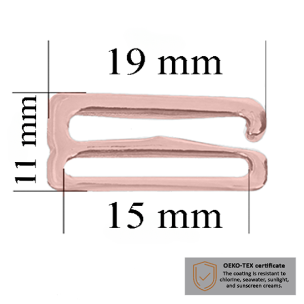 BH-Haken für Bademode 15 mm in der Farbe Roségold 10000 stk – Zertifiziert für Salzbeständigkeit