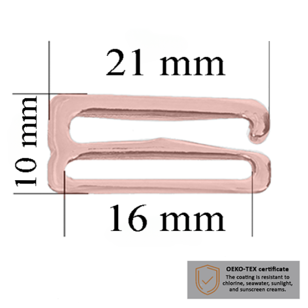 BH-Haken für Bademode 16 mm in der Farbe Roségold 10000 stk – Zertifiziert für Salzbeständigkeit