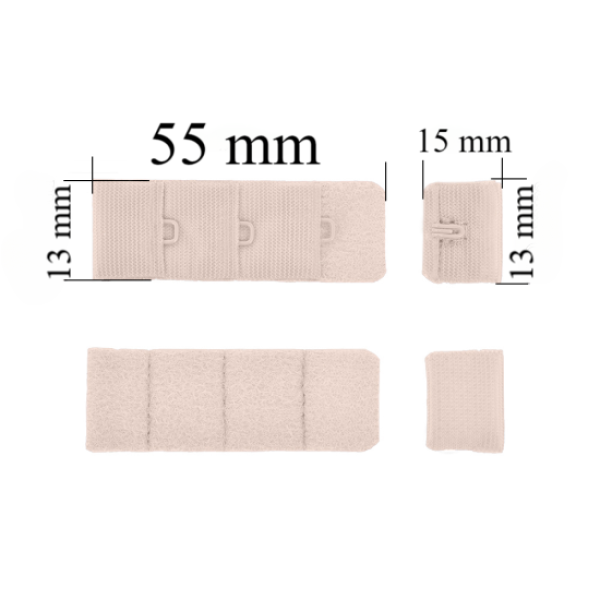 Aizdare ar āķīšiem 3x1 krūšturis 13 mm Sidraba peonija 500 gab