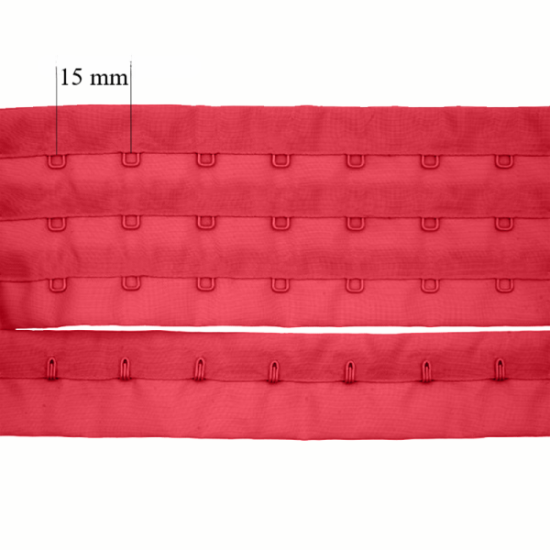 Zapięcie z haftkami do biustonosza w rolkach 3x, 15 mm – idealne rozwiązanie dla producentów bielizny! Zapięcie z haftkami do biustonosza w rolkach 3x, 15 mm – idealne rozwiązanie dla producentów bielizny!