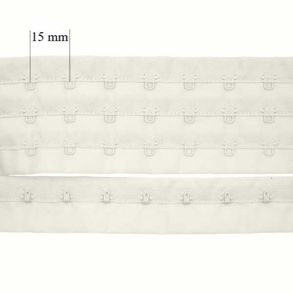 Aizdare rullī ar āķīšiem 3x krūšturis 15 mm Drūms balts 90 m