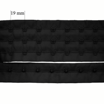 Verschluss auf Rolle mit Haken 3x für BH 19 mm Schwarz 90 m