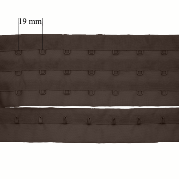 Cierre en rollo para sujetador 3x 19 mm Chocolate-marrón 111 90 m