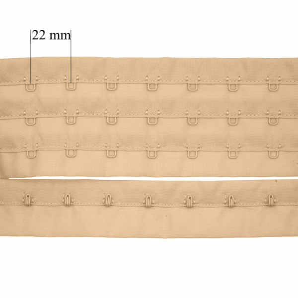 Fermeture en rouleau à crochet et œillet pour soutien-gorge 3x 22 mm Морской туман 90 m