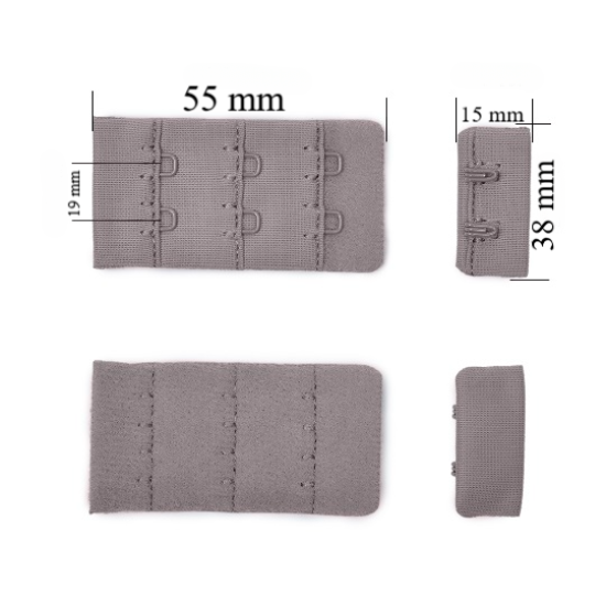 Bra hook & eye back closure 3x2 38 mm Seagul 500 pcs