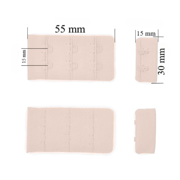 Cierre para sujetador 3x2 30 mm Peonía plateada 500 ud