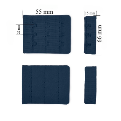 Bra hook & eye back closure 3x3 66 mm Ombre midnight 500 pcs