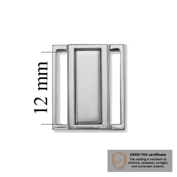 Fermoir maillot de bain 12 mm en couleur Argent 1000 pcs – Certifiés OEKOTEX
