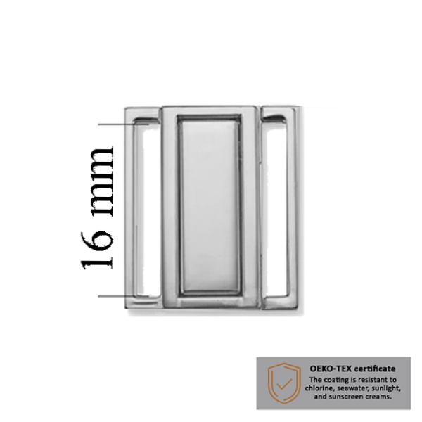Cierres de bikini 16 mm en color Plata 1000 ud - Certificados OEKOTEX